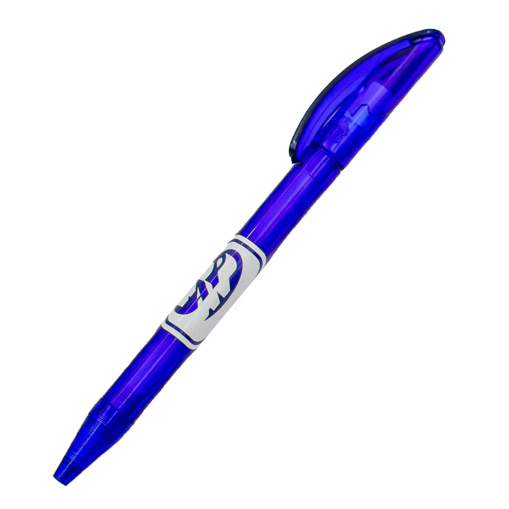 Penna blu con logo